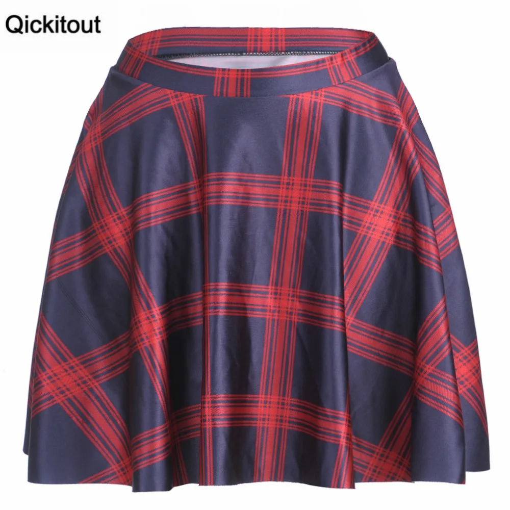 Qickitout 2016 новое поступление Летняя женская модная повседневная юбка красная сетка