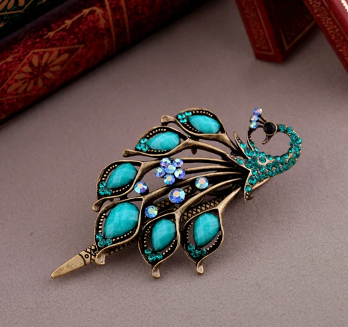 Новое поступление винтажные модные заколки с павлином оптовая продажа фабрики |