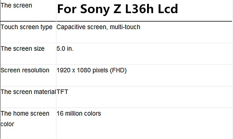 Черный для sony xperia Z экран L36h L36i C6606 C6603 C6602 C6601 C660X ЖК-дисплей дигитайзер сенсорный экран для xperia c6603 ЖК