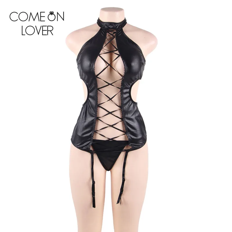 Comeonlover мини повязки ночное выдалбливают искусственная кожа сексуальное нижнее