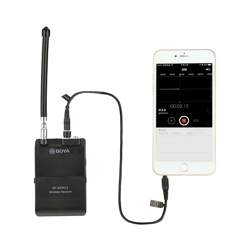 BOYA BY WFM12 Профессиональная VHF Беспроводная микрофонная система для iPhone Canon DSLR