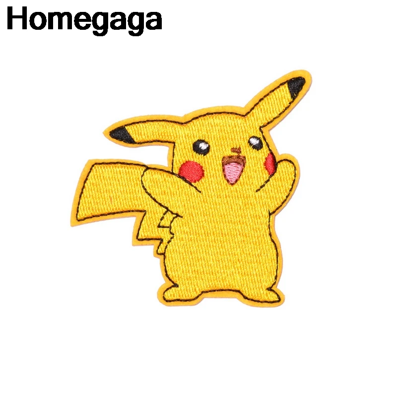 Homegaga Pocket monster Pikachu аппликационные заплатки Сделай Сам Утюг на обуви джинсовая сумка Одежда наклейки в стиле панк вышитые значки D2226