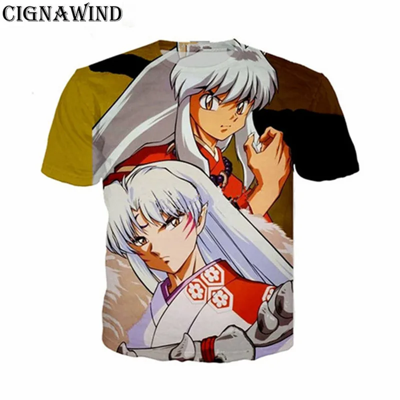 Классическая футболка с 3D принтом аниме Inuyasha Мужская/женская в стиле хип хоп