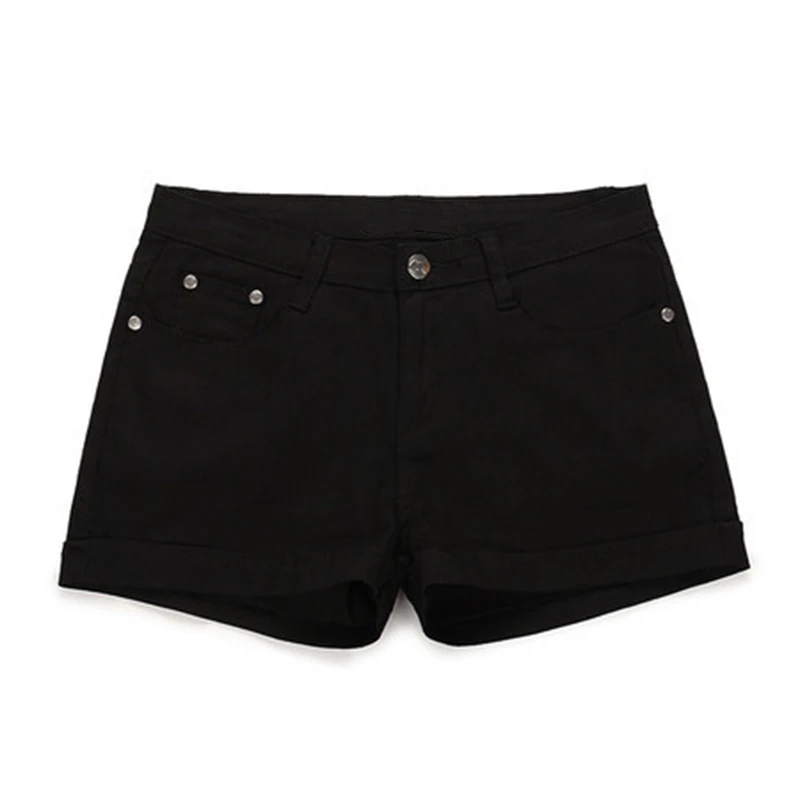 Женские джинсовые шорты Однотонные эластичные облегающие белые из денима с