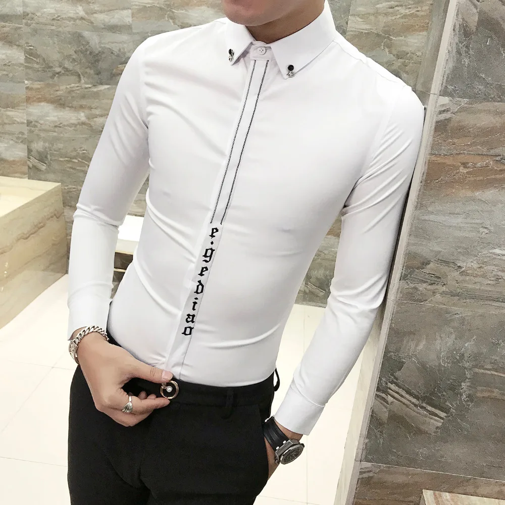 Британский стиль рубашка мужская мода 2019 уличная мужские рубашки с длинным