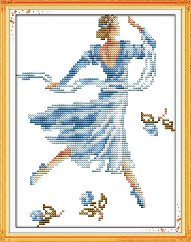 Набор для вышивки крестиком с изображением балерины 100% хлопок | Дом и сад