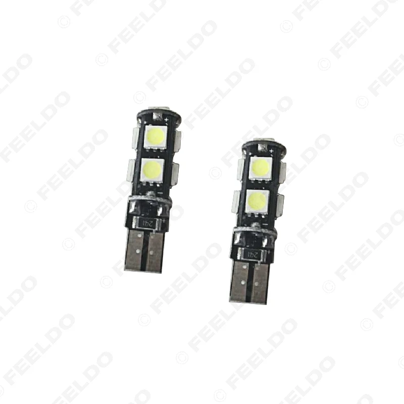 FEELDO 50 шт. Белый T10 W5W 194 CANBUS 9 5050SMD светодиодный ная Автомобильная боковая