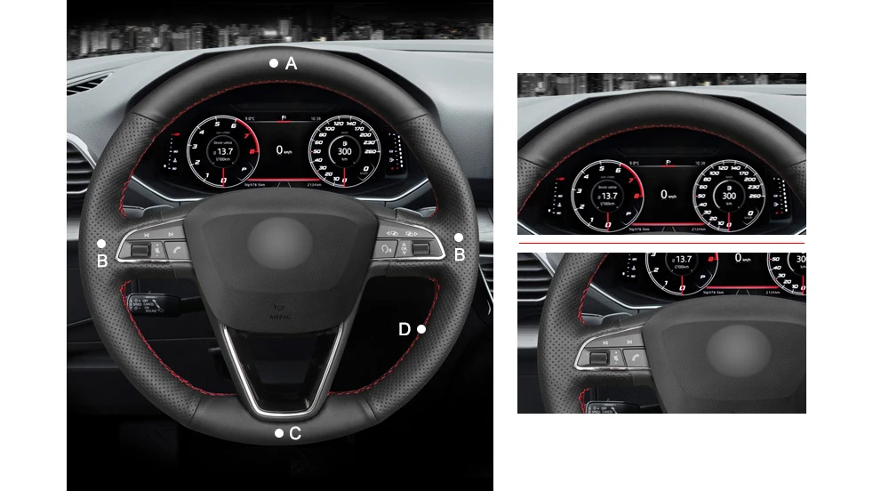 MEWANT ручная работа черная искусственная кожа чехол на руль для Seat Leon Ibiza 6J- Arona Alhambra 5F Mk3 2013