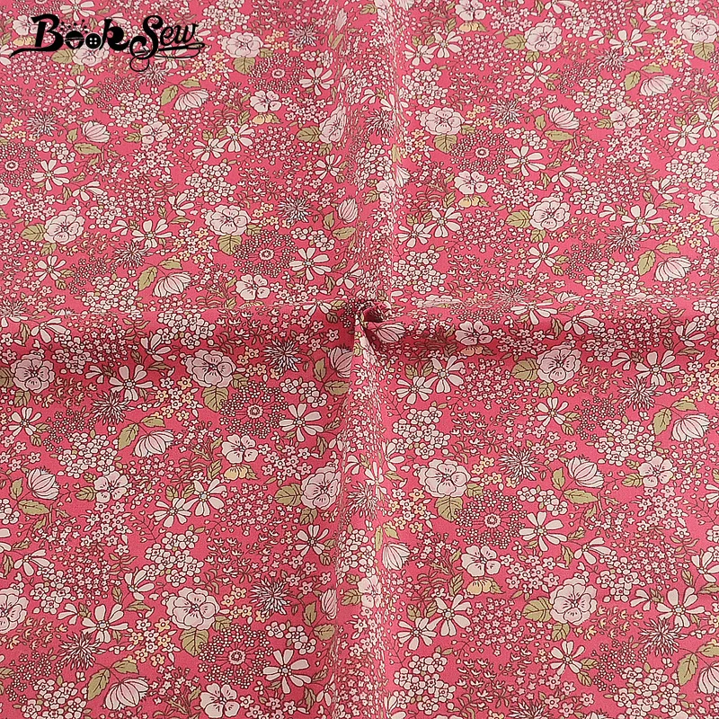 Booksew Flroal красный хлопок ткань платье швейная ткань ручной работы DIY простыня лоскутные одеяла Tissu дети тканевые шторы для дома