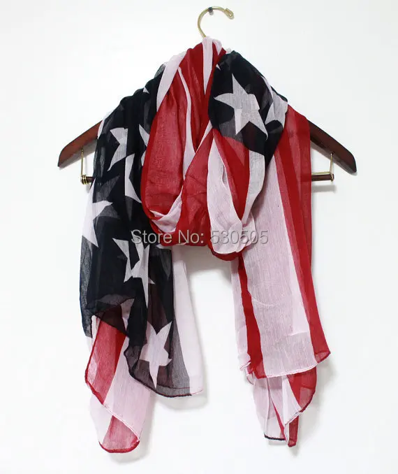 

Soft and Large American Flag Scarf July 4th Scarf Lovely Flag Scarf