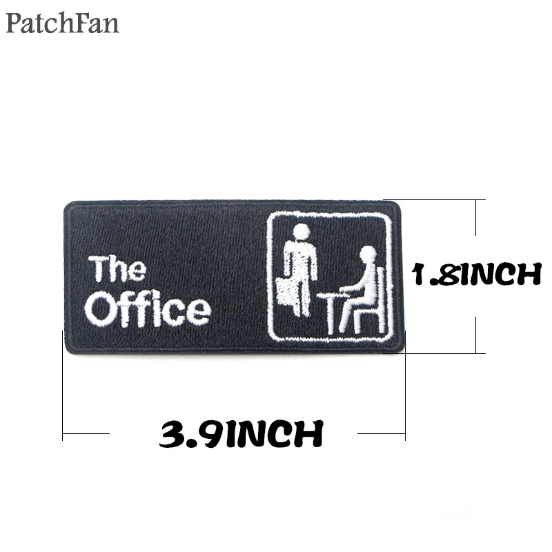 Patchfan офис, ТВ-шоу fuuny письмо шитье diy значки вышитые железные на нашивках одежда кошелек значок стикер A1724