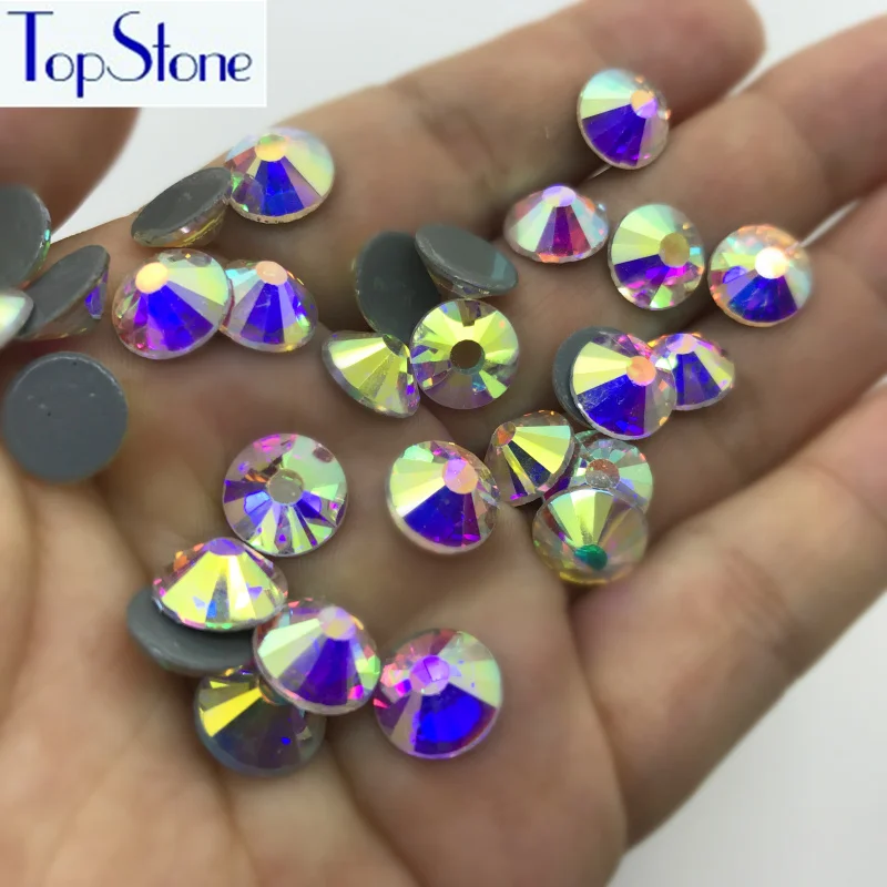 10bags/lot Quality Clear Crystal AB Hot Fix Rhinestone Super Bright Glass Strass Hotfix Iron On Rhinestones For Fabric garment | Дом и сад