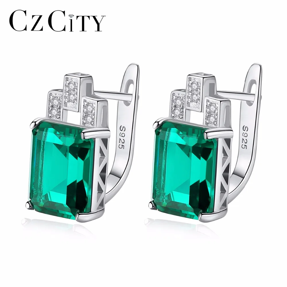 CZCITY драгоценными камнями серьги-клипсы роскошные 7.6ct нано русский имитация