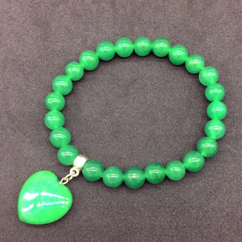 Женский браслет с подвеской в виде сердца браслеты бусинами из натурального