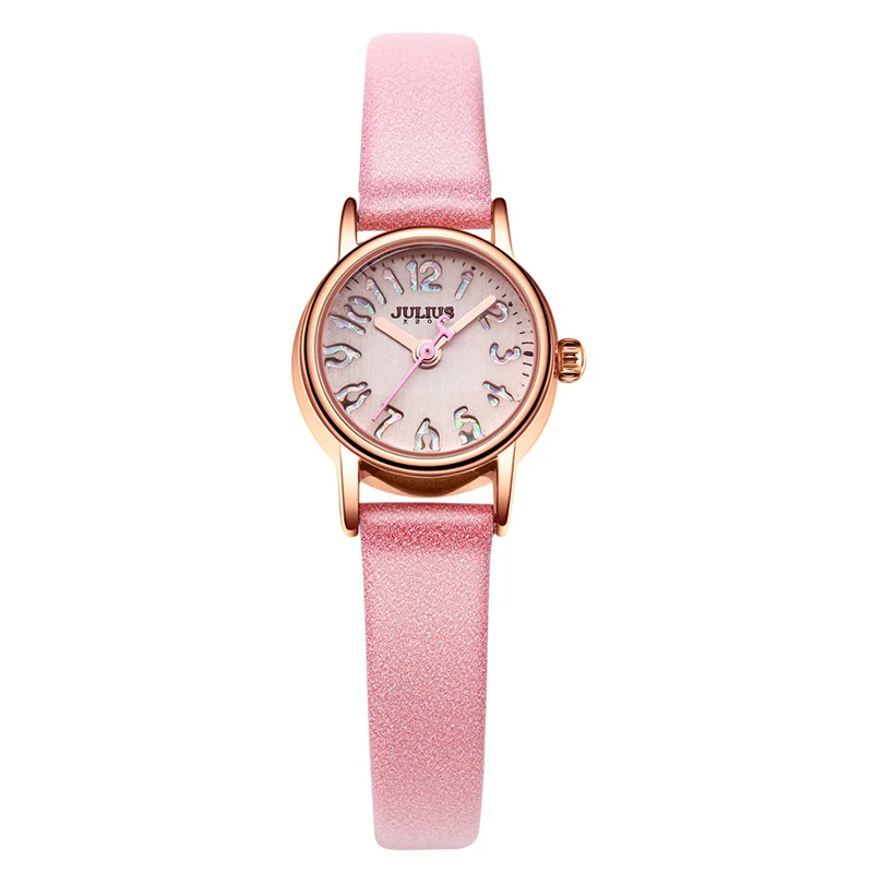 

Julius Brand Color Hollow Digital Dial Leather Watch Woman Casual Waterproof Quartz Dress Wristwatches Clock Reloj Mujer