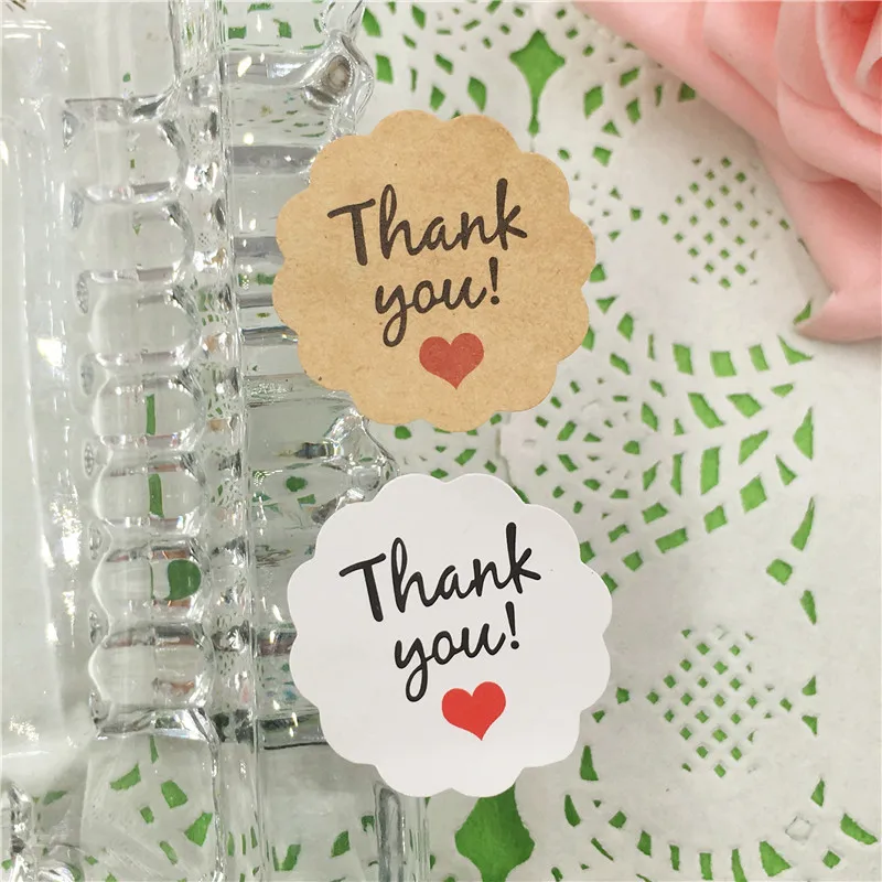 Наклейка круглая из серии Thank You разных стилей диаметр 3 см самоклеящаяся