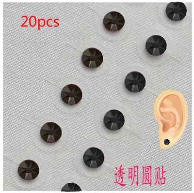 as shown 20pcs3 Магнитная бусина/5 цветов кристальная Ушная пластырь прозрачная лента анти-аллергическая Магнитная терапия Ушная прижимная паста Ушная аурикулотерапия - Цвет: as shown 20pcs3