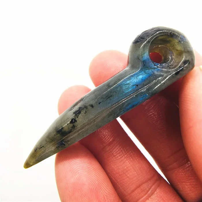 labradorite 6 см Природный Флюорит кристалл резьба ворона хрустальный череп рейки Целебный Камень драгоценный камень коллекция - Цвет: labradorite