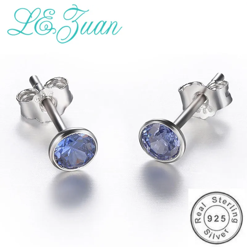 Женские серьги гвоздики с драгоценным камнем|earring female|stud earrings bluestud women |