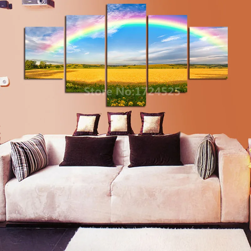 2017 Limited Real The Colours Rainbow 5pcs HD Toprated Canvas Painting For Living Room Wall Art Picture Home Decoration Unframed | Дом и сад