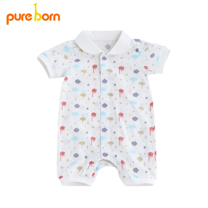 Pureborn детские комбинезоны летние Одежда для маленьких девочек новорожденных с