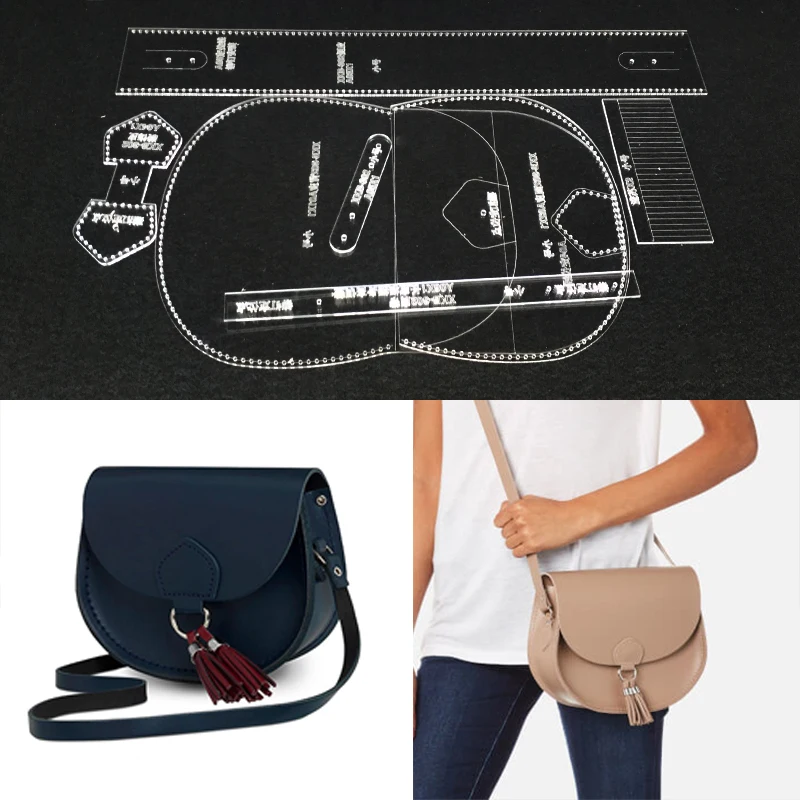 Ручная поросенок сумки на плечо акриловый шаблон кожаный узор DIY хобби