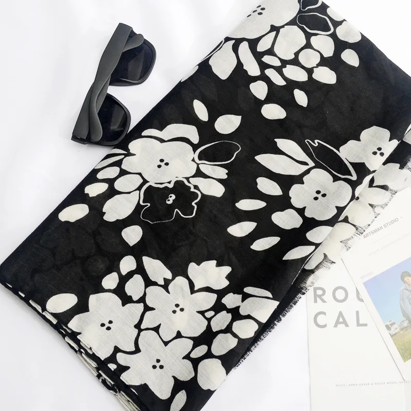 2019 женский хлопковый шарф с цветочным принтом качественный 10 шт./лот| |