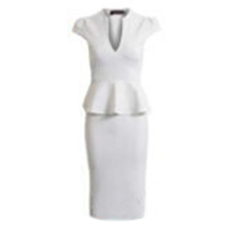 Женское вечернее облегающее платье до колен с V-образным вырезом и коротким