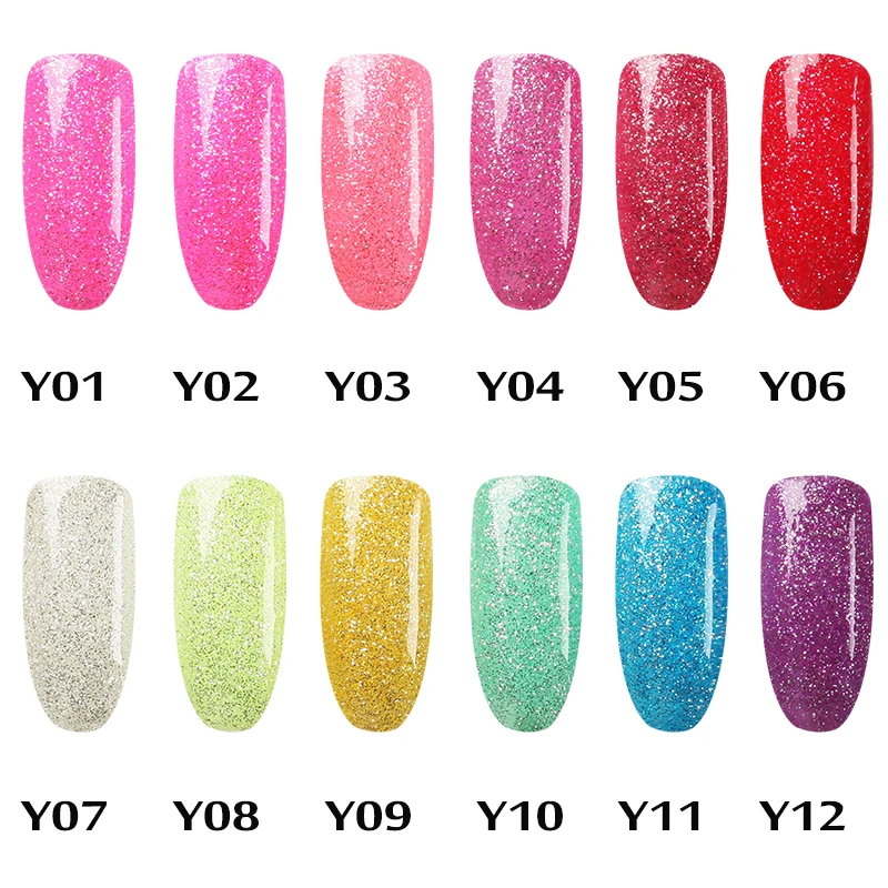 Нам $1 Выкл в США $2 Gelfavor из серебряных алмазов серии гель Lacquer7ml Цвета вымачивать