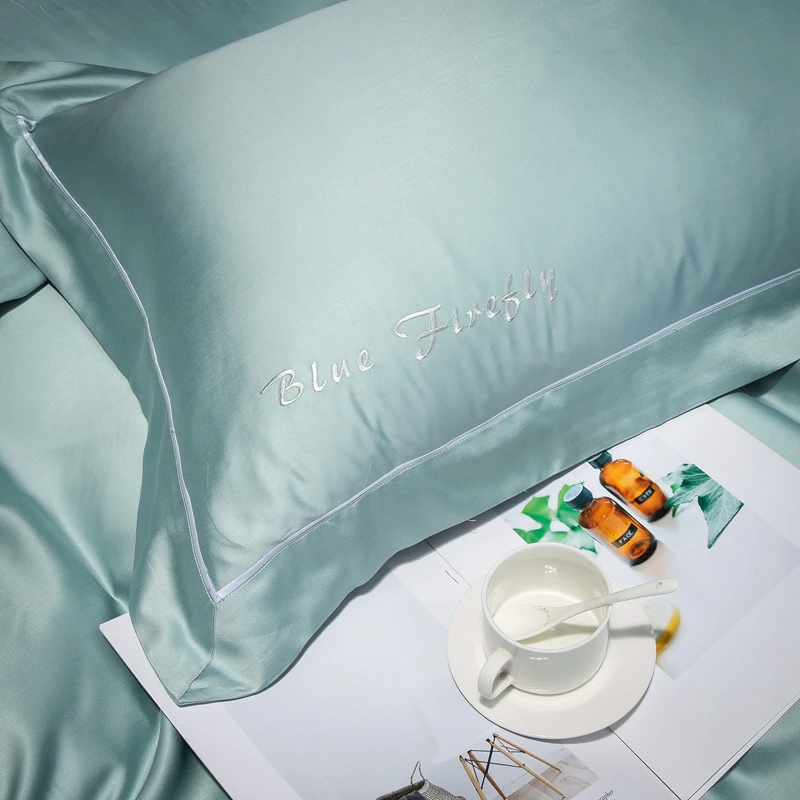 60S постельное белье из ткани тенцель набор вышивки Королева Король Размер