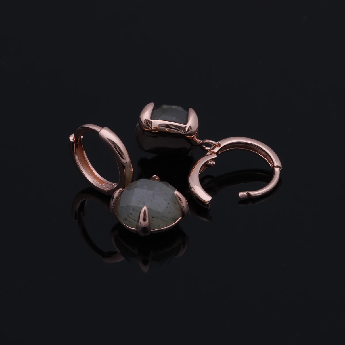 Серьги-капли из натурального Лабрадорита MetJakt, 925 пробы, серебро, модные ювелирные изделия для женщин, Винтажные Ювелирные изделия, серьги - Цвет камня: Rose Gold