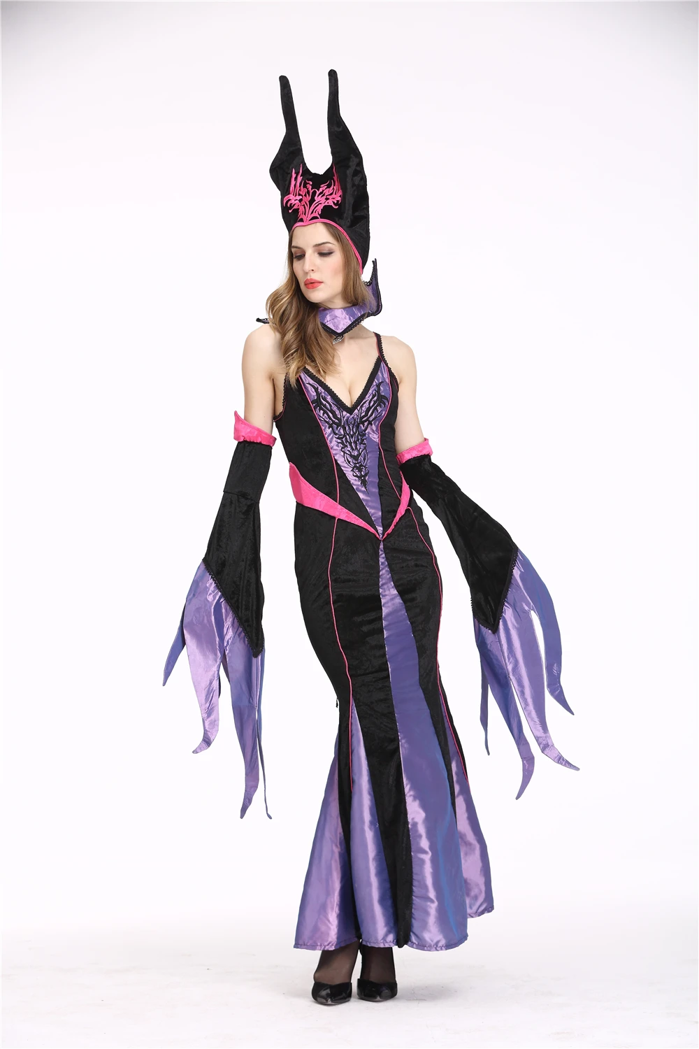 2020 Hot Sale Halloween Witch Cosplay Costume Adult 4 Pieces Fancy Sexy Christmas Clothing Role Play Set | Тематическая одежда и