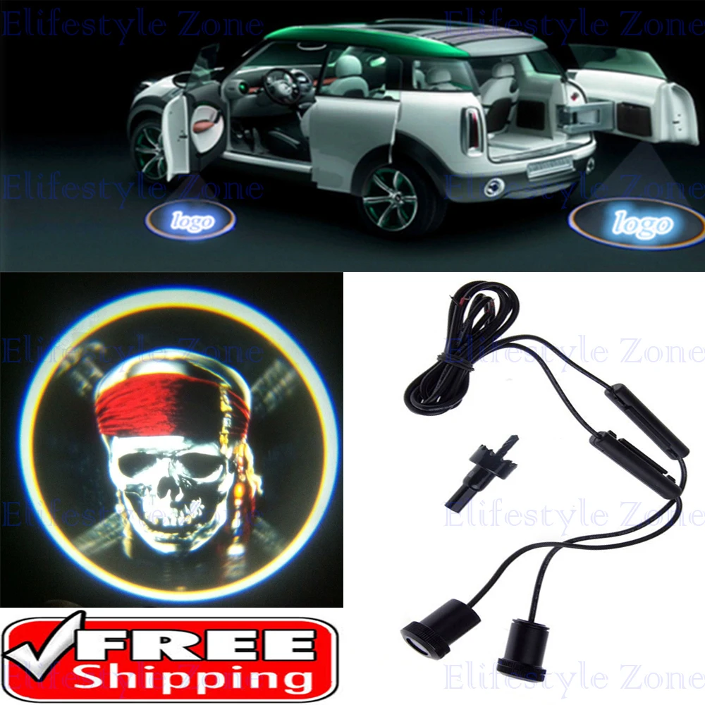 

2 x Pirate Car LED Laser Logo Lights Door Welcome Ghost Shadow Projector Door Courtesy Lights for All the Car Models