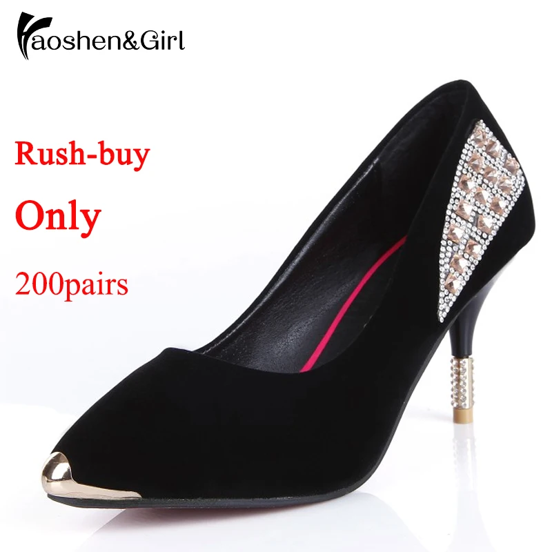 Haoshen &amp Girl/Распродажа Летних туфель женские туфли-лодочки пикантные кожаные