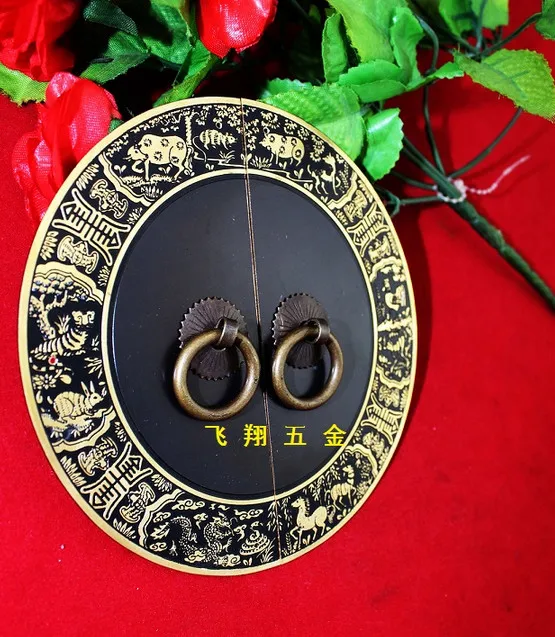 Ручка 14 см Китайская античная мебель династии Мин и Цин бронзовая латунная ручка