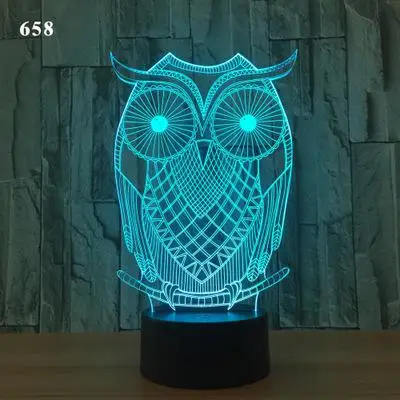 Сова земля настольные лампы для гостиной прекрасный мультфильм детские игрушки Детская комната украшения 3D Ночная настольная лампа - Цвет абажура: 7 color change