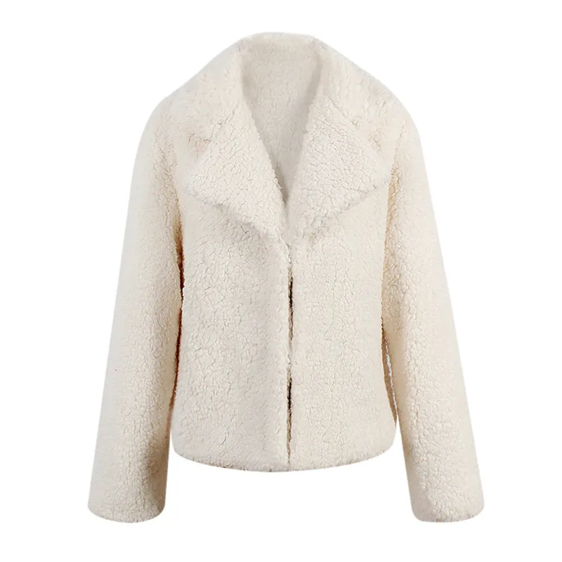 2018 женское белое пальто из искусственного меха меховые зимние куртки с отложным