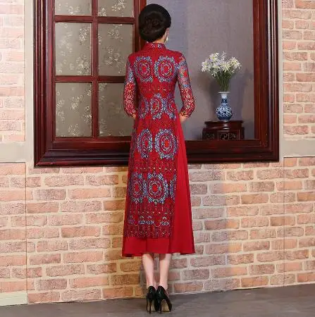 2018 Новый Вьетнам традиционной одежды свободные штаны костюм штук aodai Изящные