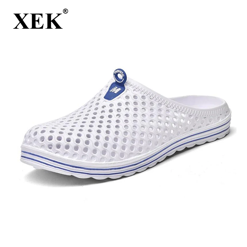 

XEK 2018 Classic Women Summer slippers Fashion EVA Carved Women Sandal Slides Lover Flat Slipony nest Beach Shoes ST270