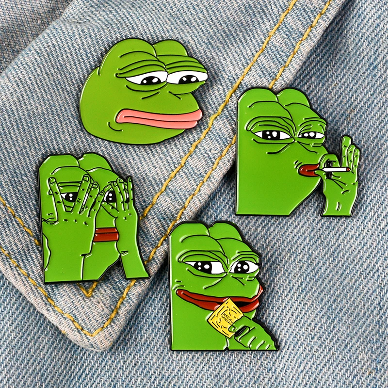 11 видов стилей эмалированные булавки Pepe the Frog Meme в виде пирамиды, забавные броши в виде животных, значки, ювелирные изделия, подарки для друзей