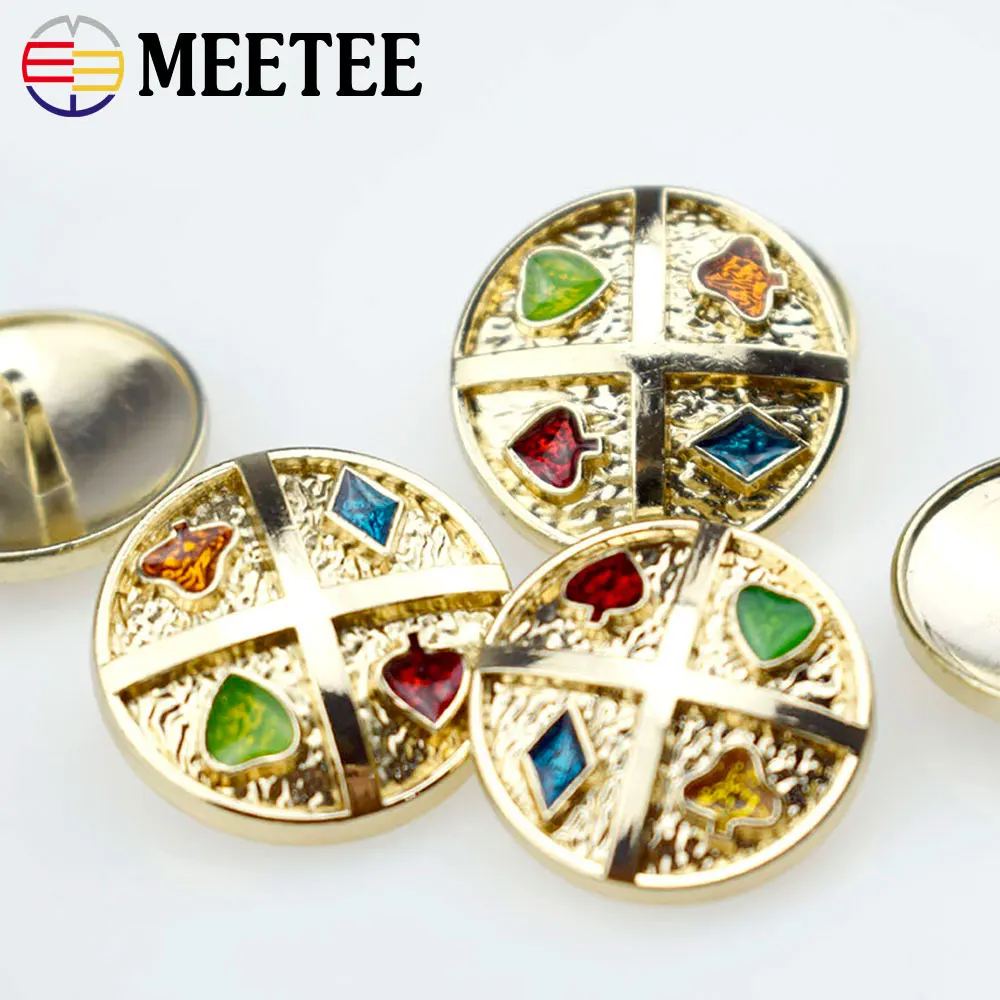 Meetee 10pcs 22mm/25mm High-grade Metal Shank Button Fashion Coat Decoration DIY Garment Scrapbook Sewing Material E2-3 | Дом и сад