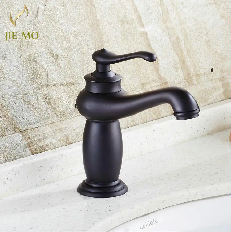 Латунный Смеситель для раковины в ванную комнату черный кран с одной ручкой