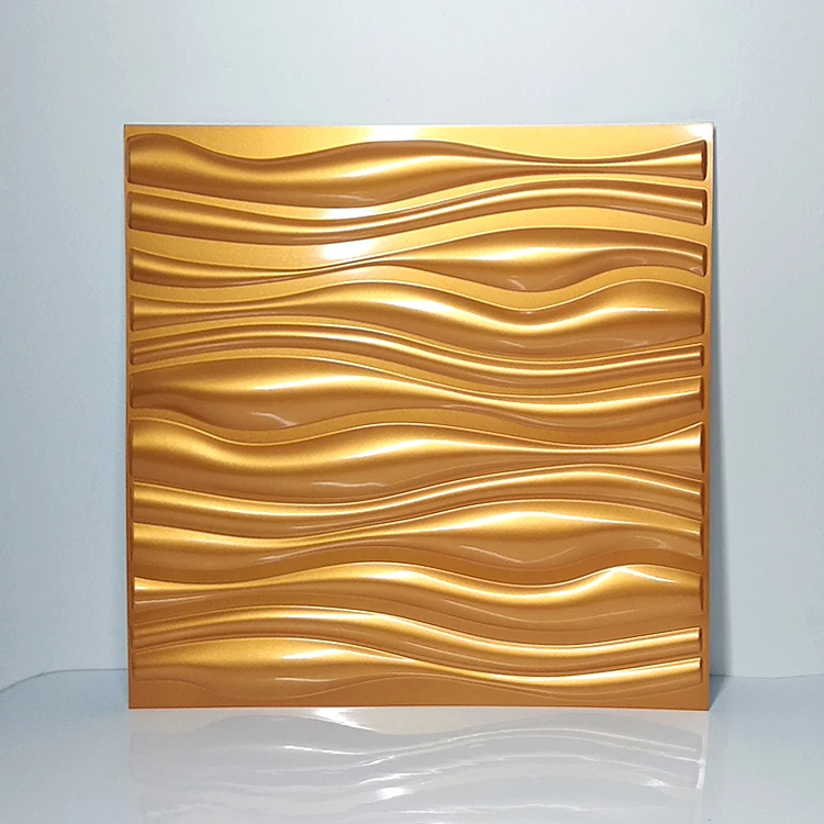 Bright apple gold 50x50 см 3D Художественная настенная доска Алмазная Акула волна резьба по дереву Настенная Наклейка 3D фоновая Настенная Наклейка декоративная доска домашний декор - Цвет: Bright apple gold