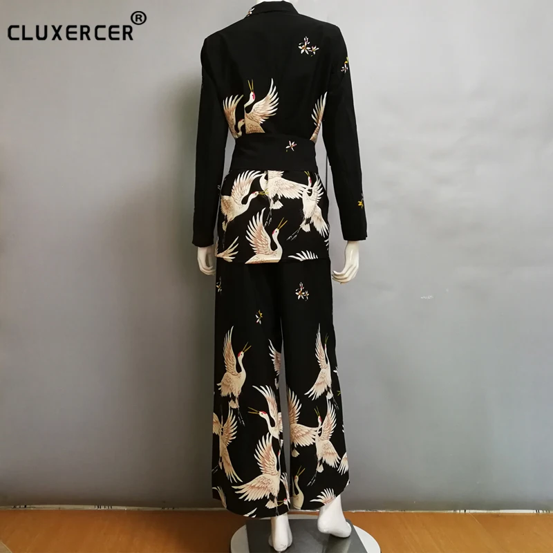 Женский винтажный комплект из двух предметов повседневный пиджак с принтом и