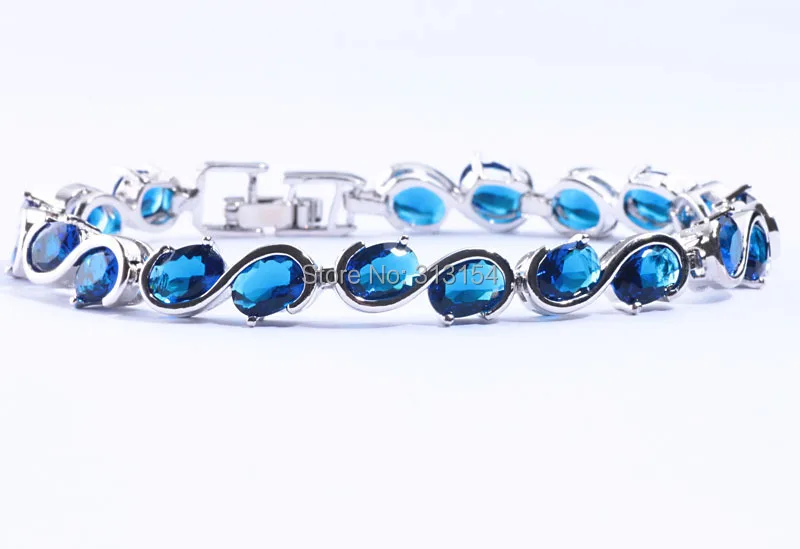 Для женщины ювелирные изделия сапфир и розовый топаз аметист серебро браслет 7 1/4