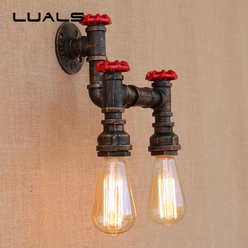 

Loft Retro Wall Light Cafe Bar Pipe Lamp Personality Simple Small Wall Lamps Creative Restaurant Industrial Edison Wall Lighting