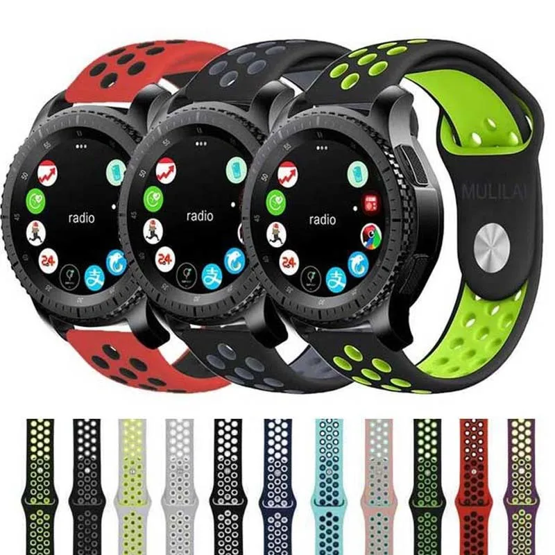 Silicone strap for xiaomi huami amazfit bip Watch Band 22mm 20mm Samsung Gear sport S2 s3 Frontier Classic watch band | Наручные часы