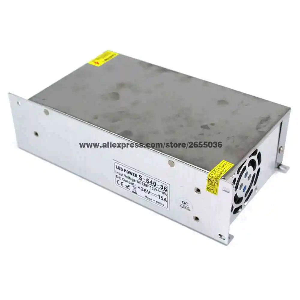 Импульсный источник питания 36 в 15 а 540 вт один выход светодиодный трансформатор 220