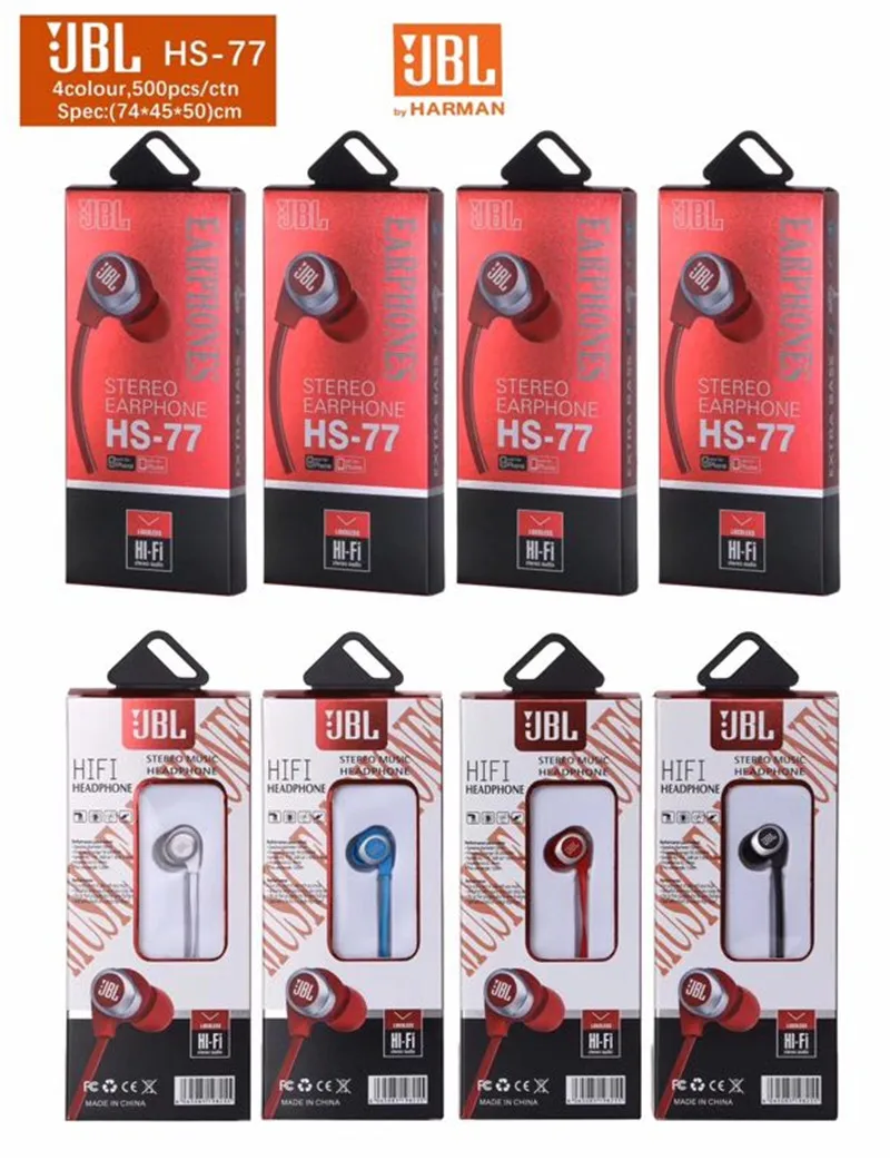 Hs-75 Проводная гарнитура наушники-вкладыши с басами мобильный телефон спортивные