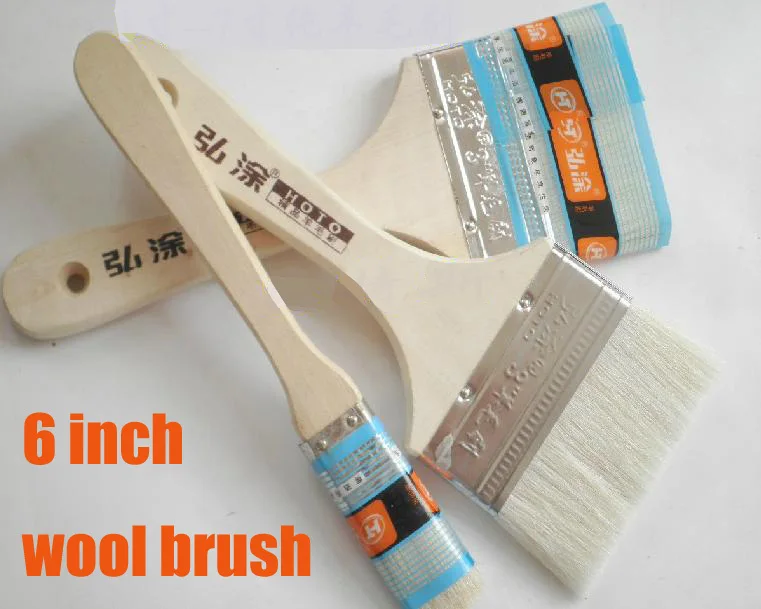 

Upscale boutique wool brush, all-wood handle, high-grade paint brush(-----6 inch-----)